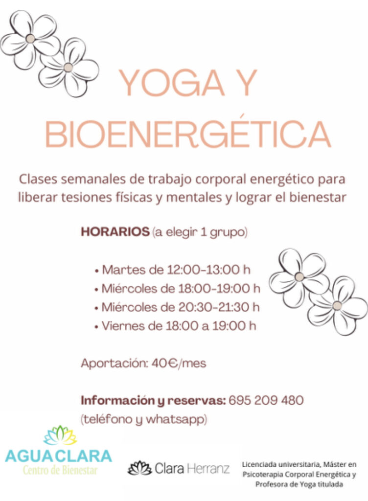 Imagen cartel Yoga y Bioenergética